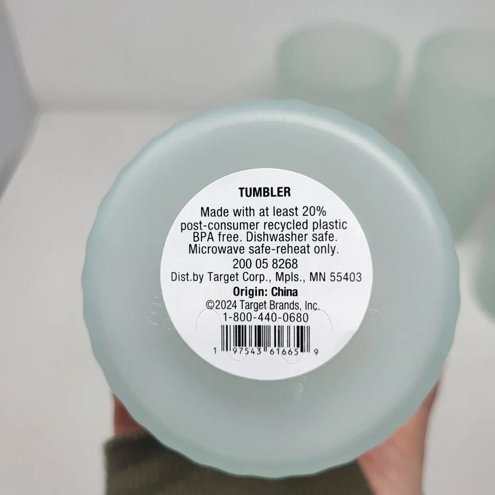 4‎ Target Tumblers Plastic 24 Oz. Light Mint Green Indoor Outdoor Picnic Camping